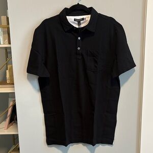 NWT Banana Republic Performance Pique Polo - Classic Black Polo Shirt - L Tall
